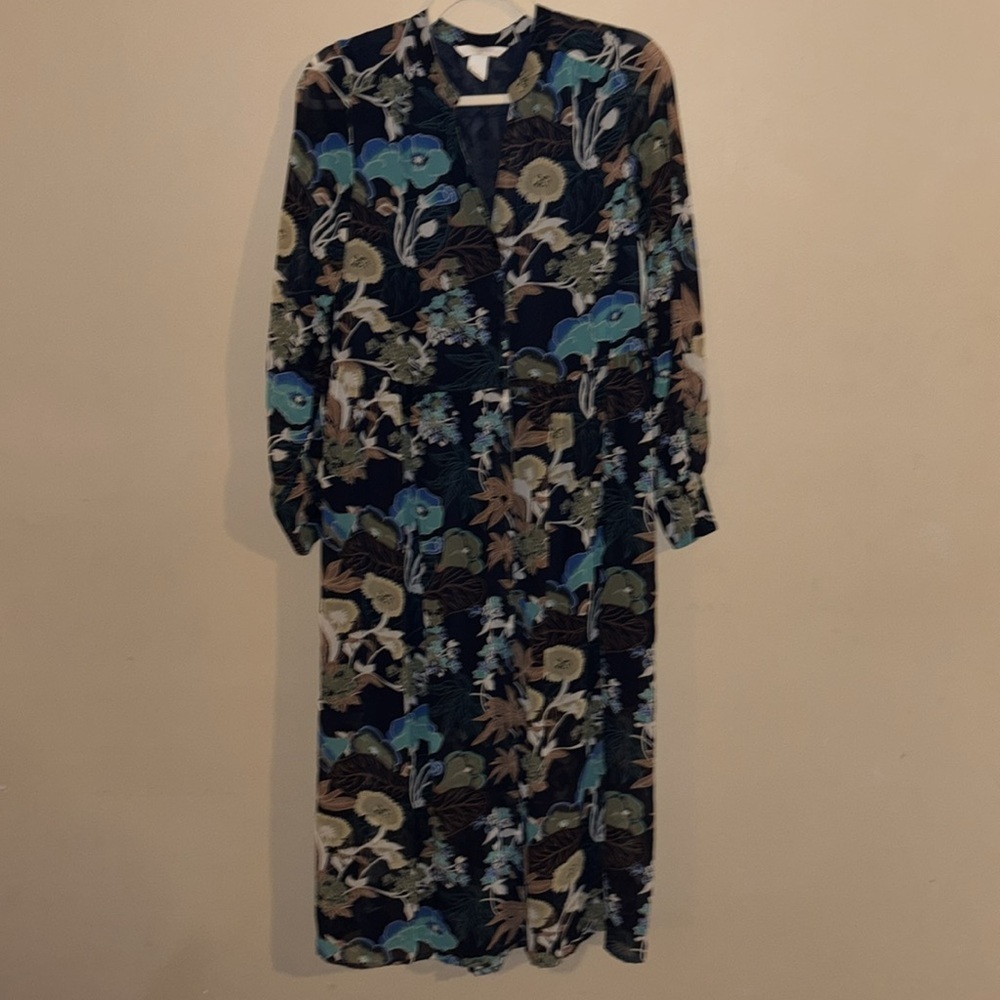 H&M Conscious Floral Full Length Maxi Boho Tropical Dress Size 4 - Picture 3 of 13